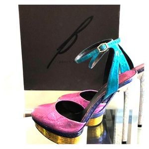 Brian Atwood multi color heels